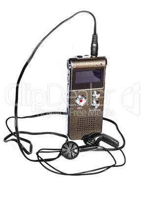 Voice recorder with headphones
