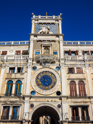 St Mark clock tower in Venice HDR