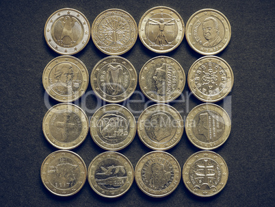 Vintage Euro coins of many countries