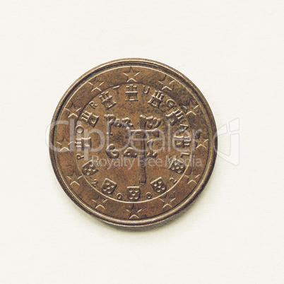 Vintage Portuguese 5 cent coin