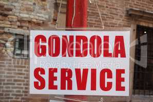 Gondola service sign