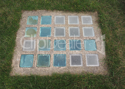 Colour glass pavement light