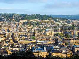 HDR Aerial view of Bath