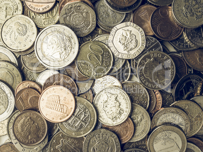 Vintage Euro and Pounds coins