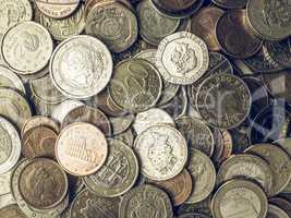 Vintage Euro and Pounds coins