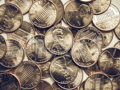 Vintage Dollar coins background