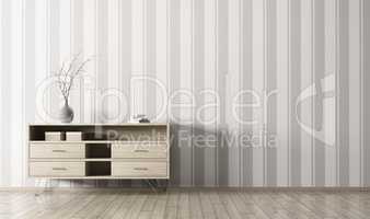 Interior with wooden cabinet 3d rendering