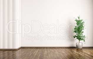 Interior background of room with plant 3d rendering