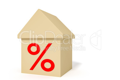 Building blocks with percent sign, 3d illustration