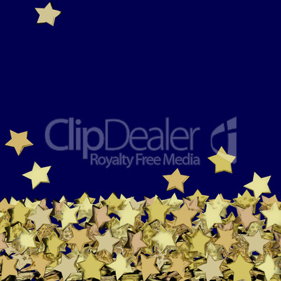 Background with many golden stars, 3d-illustration