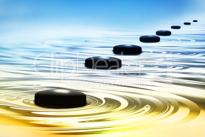Stones in water, 3d illustration