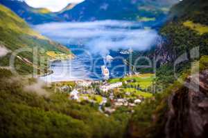 Geiranger fjord, Norway Tilt shift lens.