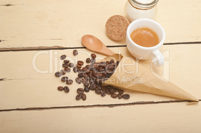 espresso coffee and beans