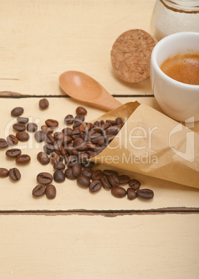 espresso coffee and beans