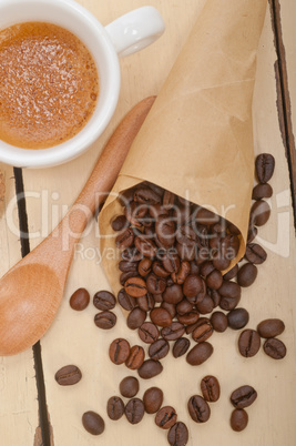 espresso coffee and beans