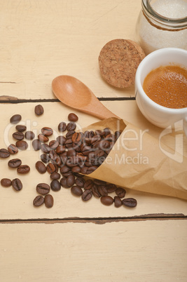 espresso coffee and beans