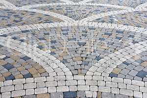 pavement of concrete pavement tiles patterned