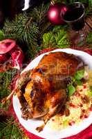 Christmas duck with millet