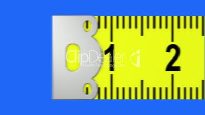 Tape measure on a blue screen