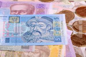 Ukrainian money hryvnia. The national currency