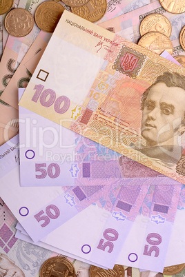Ukrainian money hryvnia. The national currency