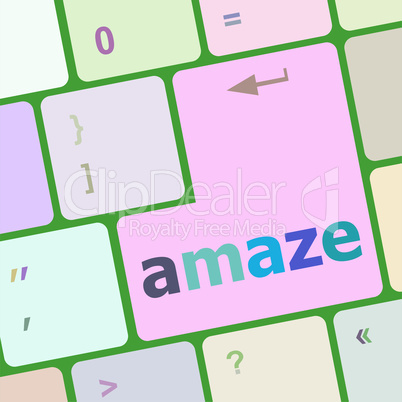 amaze Button on Modern Computer Keyboard key