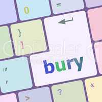 bury word on computer keyboard key