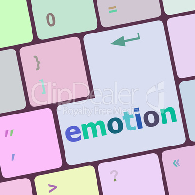 Computer keyboard with emotion key - business concept