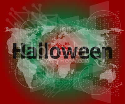 screen digital with holiday halloween word