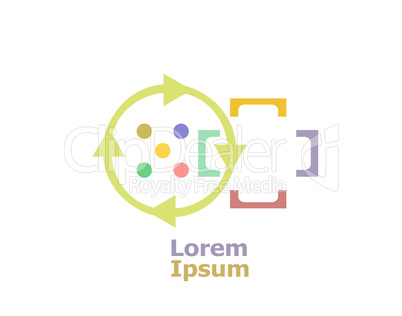 Abstract logo design template. Science technology, Teamwork, Social Network, Community.