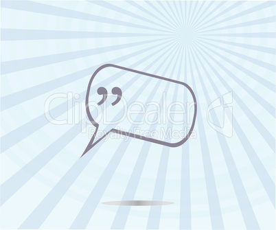 Quotation mark speech bubble. quote sign icon