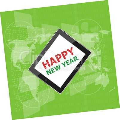 mobile phone tablet pc with Happy New Year design