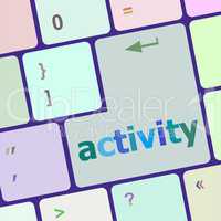 Social media network concept: activity on computer keyboard key