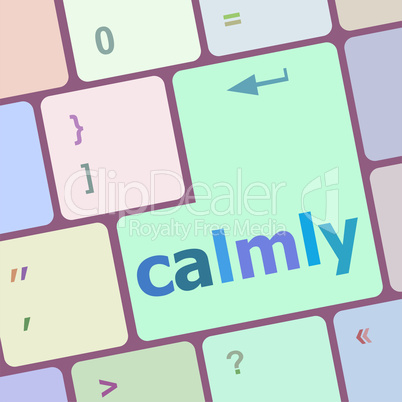 calmly key on computer keyboard button