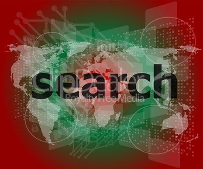 SEO web development concept: words Search on digital background