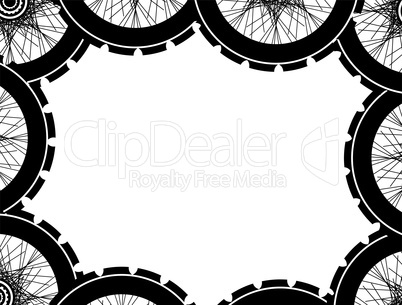 bike wheels background pattern. Pattern of bicycle wheels. bicycle wheels with tyre and spokes