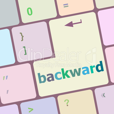 backward word on computer keyboard key button