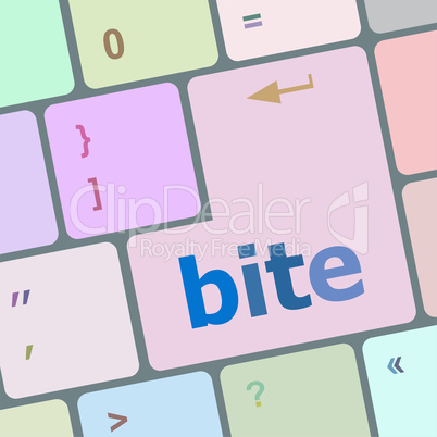 bite enter button on computer pc keyboard key