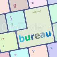 bureau word on computer keyboard key