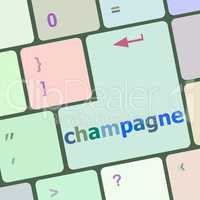 champagne button on computer pc keyboard key