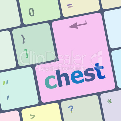 chest word on keyboard key, notebook computer button