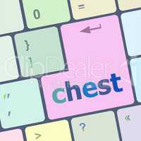 chest word on keyboard key, notebook computer button