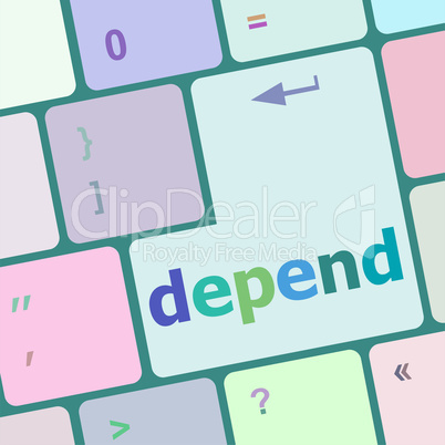 depend button on computer pc keyboard key
