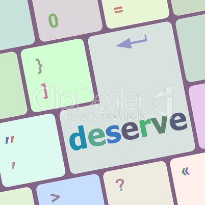 deserve word on keyboard key, notebook computer button