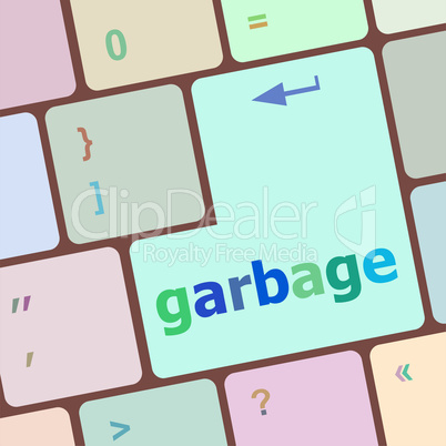 garbage word on computer pc keyboard key