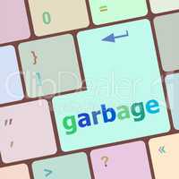 garbage word on computer pc keyboard key