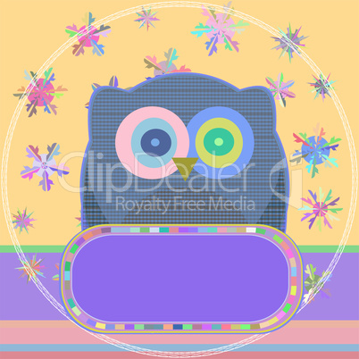 flower and textile owl