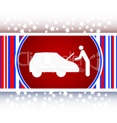 man and car on web icon (button)