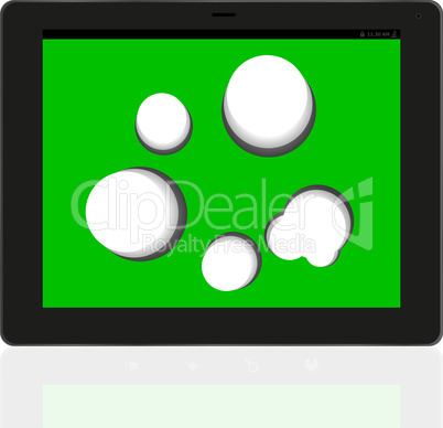 speech bubble on black tablet pc social, network concept