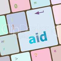 aid word with key on enter keyboard